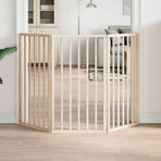 Dog Gate Foldable 3 Panels 150 cm Poplar Wood