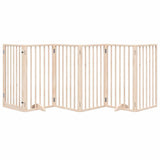 Dog Gate with Door Foldable 6 Panels 300 cm Poplar Wood - Side View