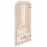 Dog Gate with Door Foldable 6 Panels 300 cm Poplar Wood - 45-Degree Angle