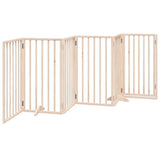 Dog Gate with Door Foldable 6 Panels 300 cm Poplar Wood
