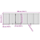 Dog Gate with Door Foldable 6 Panels 300 cm Poplar Wood