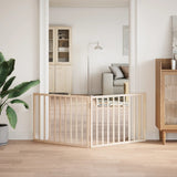 Dog Gate Foldable 2 Panels 160 cm Poplar Wood - Side View