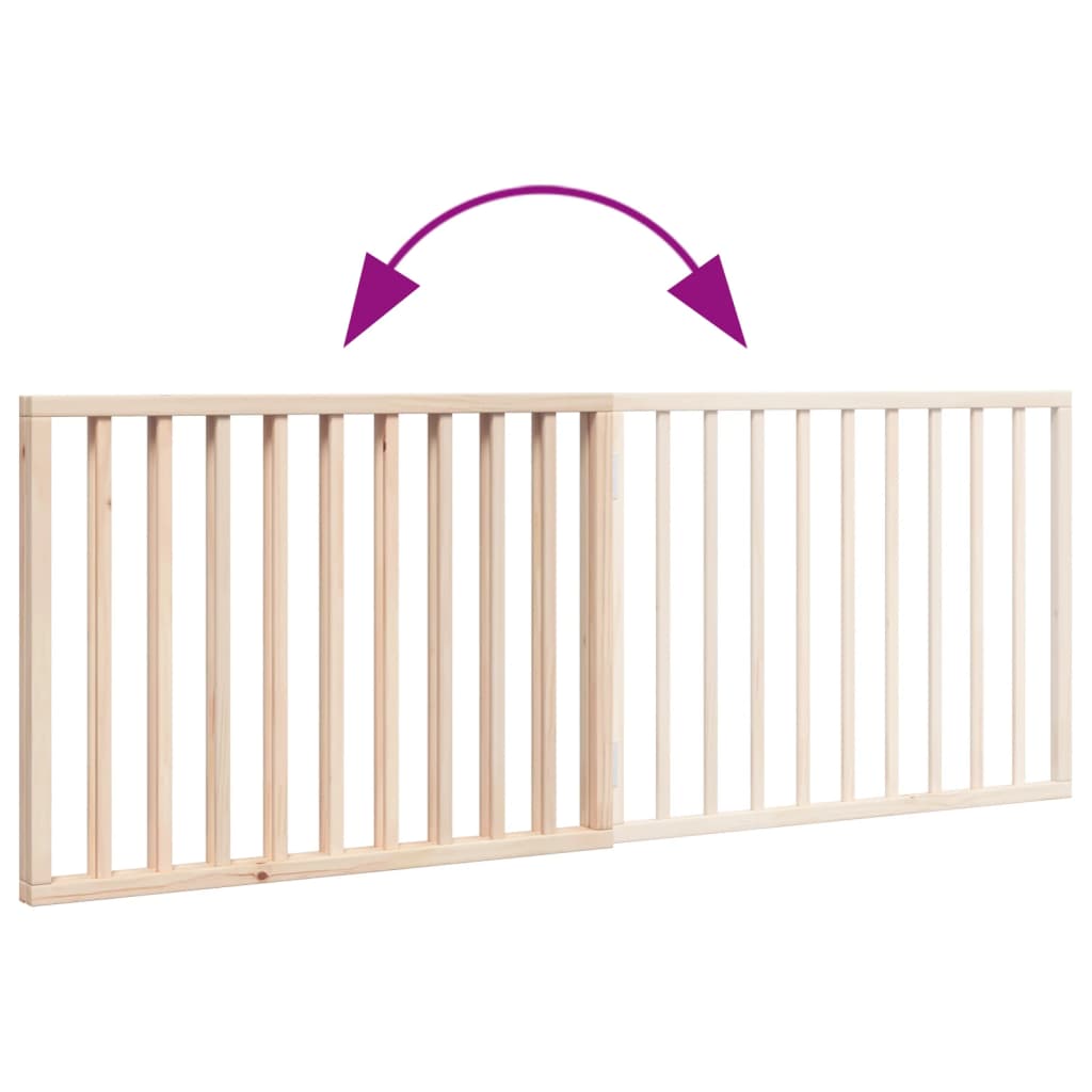 Dog Gate Foldable 2 Panels 160 cm Poplar Wood
