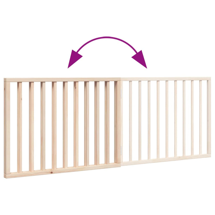 Dog Gate Foldable 2 Panels 160 cm Poplar Wood