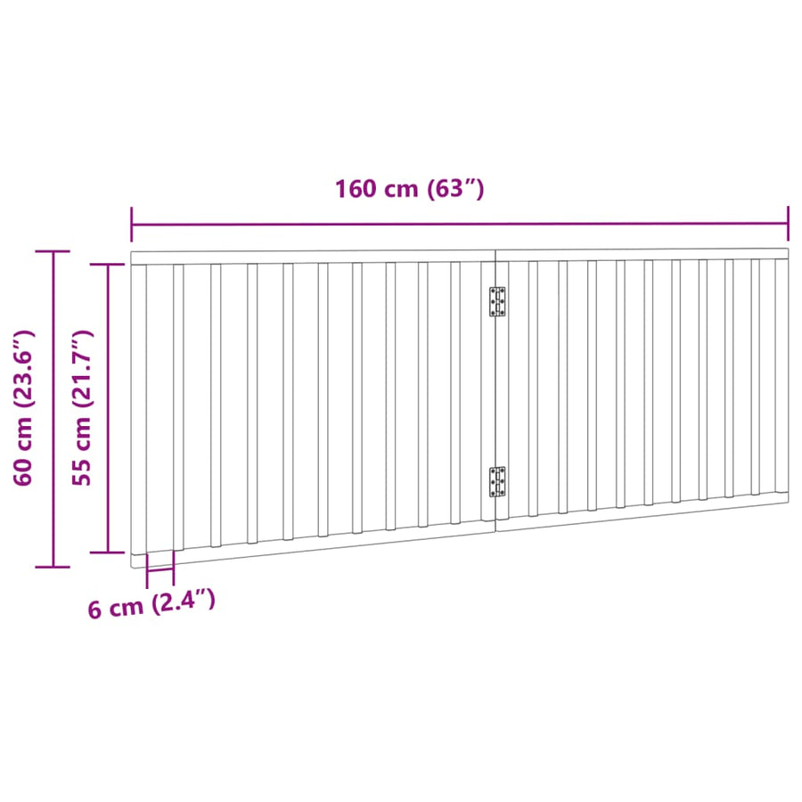 Dog Gate Foldable 2 Panels 160 cm Poplar Wood
