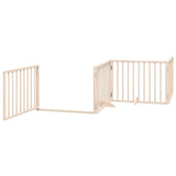 Dog Gate with Door Foldable 4 Panels 320 cm Poplar Wood