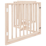 Dog Gate with Door Foldable 4 Panels 320 cm Poplar Wood - 45-Degree Angle