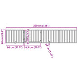 Dog Gate with Door Foldable 4 Panels 320 cm Poplar Wood