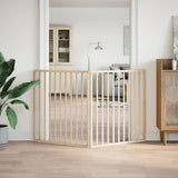 Dog Gate Foldable 2 Panels 160 cm Poplar Wood - Side View
