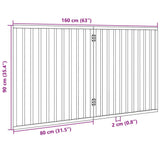 Dog Gate Foldable 2 Panels 160 cm Poplar Wood