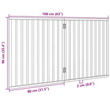 Dog Gate Foldable 2 Panels 160 cm Poplar Wood - Extra Image