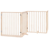 Dog Gate with Door Foldable 4 Panels 320 cm Poplar Wood