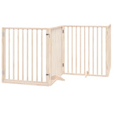 Dog Gate with Door Foldable 4 Panels 320 cm Poplar Wood - Front View