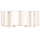 Dog Gate with Door Foldable 4 Panels 320 cm Poplar Wood - Side View