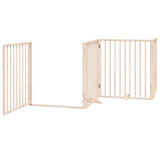 Dog Gate with Door Foldable 4 Panels 320 cm Poplar Wood - Top-Down View
