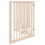 Dog Gate with Door Foldable 4 Panels 320 cm Poplar Wood - 45-Degree Angle