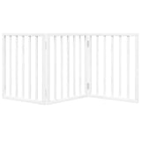 Dog Gate Foldable 3 Panels White 150 cm Poplar Wood - Top-Down View