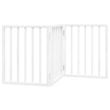 Dog Gate Foldable 3 Panels White 150 cm Poplar Wood