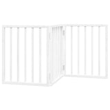 Dog Gate Foldable 3 Panels White 150 cm Poplar Wood - Rear View