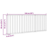 Dog Gate Foldable 3 Panels White 150 cm Poplar Wood