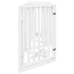 Dog Gate with Door Foldable 6 Panels White 300 cm Poplar Wood