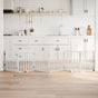 Dog Gate with Door Foldable 6 Panels White 300 cm Poplar Wood