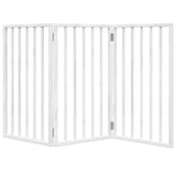Dog Gate Foldable 3 Panels White 150 cm Poplar Wood