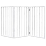 Dog Gate Foldable 3 Panels White 150 cm Poplar Wood