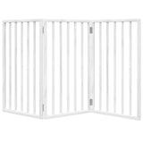Dog Gate Foldable 3 Panels White 150 cm Poplar Wood - Top-Down View