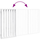Dog Gate Foldable 3 Panels White 150 cm Poplar Wood