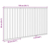 Dog Gate Foldable 3 Panels White 150 cm Poplar Wood - Extra Image