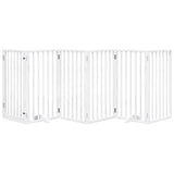 Dog Gate with Door Foldable 6 Panels White 300 cm Poplar Wood