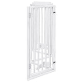 Dog Gate with Door Foldable 6 Panels White 300 cm Poplar Wood