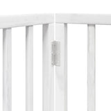 Dog Gate with Door Foldable 6 Panels White 300 cm Poplar Wood