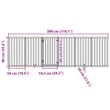 Dog Gate with Door Foldable 6 Panels White 300 cm Poplar Wood
