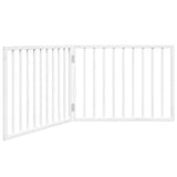 Dog Gate Foldable 2 Panels White 160 cm Poplar Wood - Front View