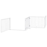 Dog Gate with Door Foldable 4 Panels White 320 cm Poplar Wood - Top-Down View