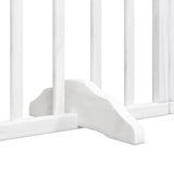 Dog Gate with Door Foldable 4 Panels White 320 cm Poplar Wood - Low Angle