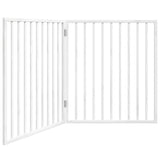Dog Gate Foldable 2 Panels White 160 cm Poplar Wood - Front View