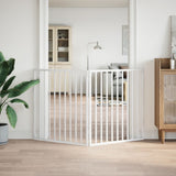 Dog Gate Foldable 2 Panels White 160 cm Poplar Wood - Side View