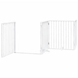 Dog Gate with Door Foldable 4 Panels White 320 cm Poplar Wood - Top-Down View
