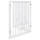 Dog Gate with Door Foldable 4 Panels White 320 cm Poplar Wood