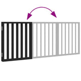 Dog Gate Foldable 3 Panels Black 150 cm Poplar Wood - Close-Up Angle