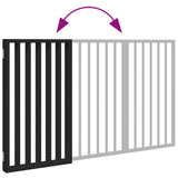 Dog Gate Foldable 3 Panels Black 150 cm Poplar Wood