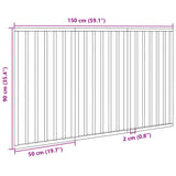 Dog Gate Foldable 3 Panels Black 150 cm Poplar Wood