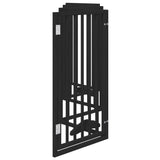 Dog Gate with Door Foldable 6 Panels Black 300 cm Poplar Wood - 45-Degree Angle