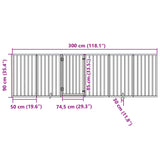 Dog Gate with Door Foldable 6 Panels Black 300 cm Poplar Wood - Extra Image