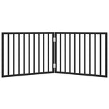 Dog Gate Foldable 2 Panels Black 160 cm Poplar Wood