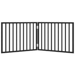 Dog Gate Foldable 2 Panels Black 160 cm Poplar Wood
