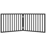 Dog Gate Foldable 2 Panels Black 160 cm Poplar Wood - Top-Down View